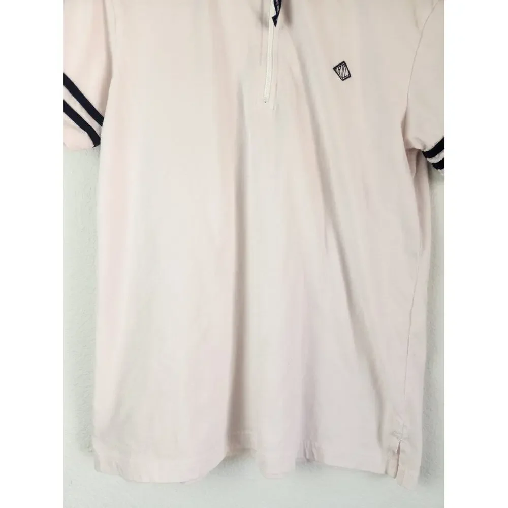 Ralph Lauren Polo Sport 1/4 Zip White/Pink Shirt Short Sleeve Men Size Medium